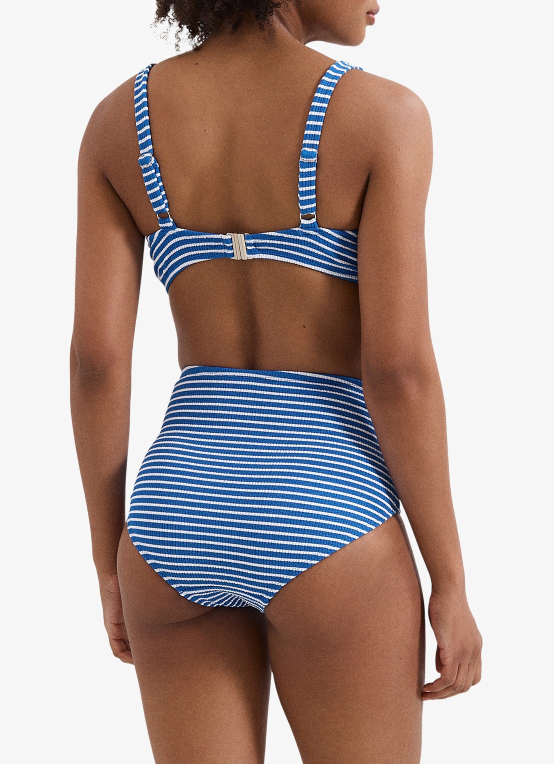 Phase Eight Colbalt bikinitop met streepprint - achterkant 3 kobaltblauw