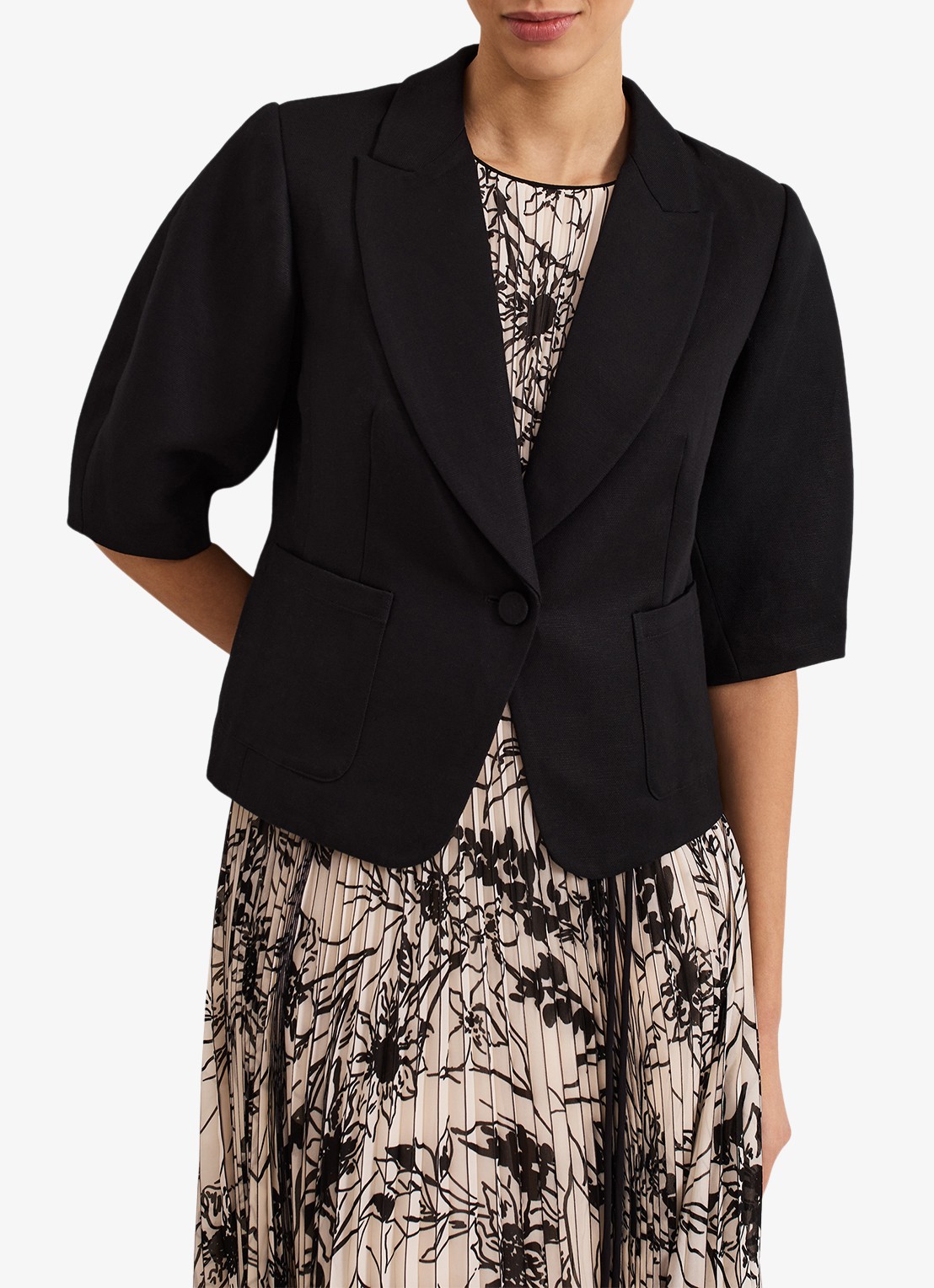 Phase Eight Coniston blazer met opgestikte zakken - detail 4 zwart