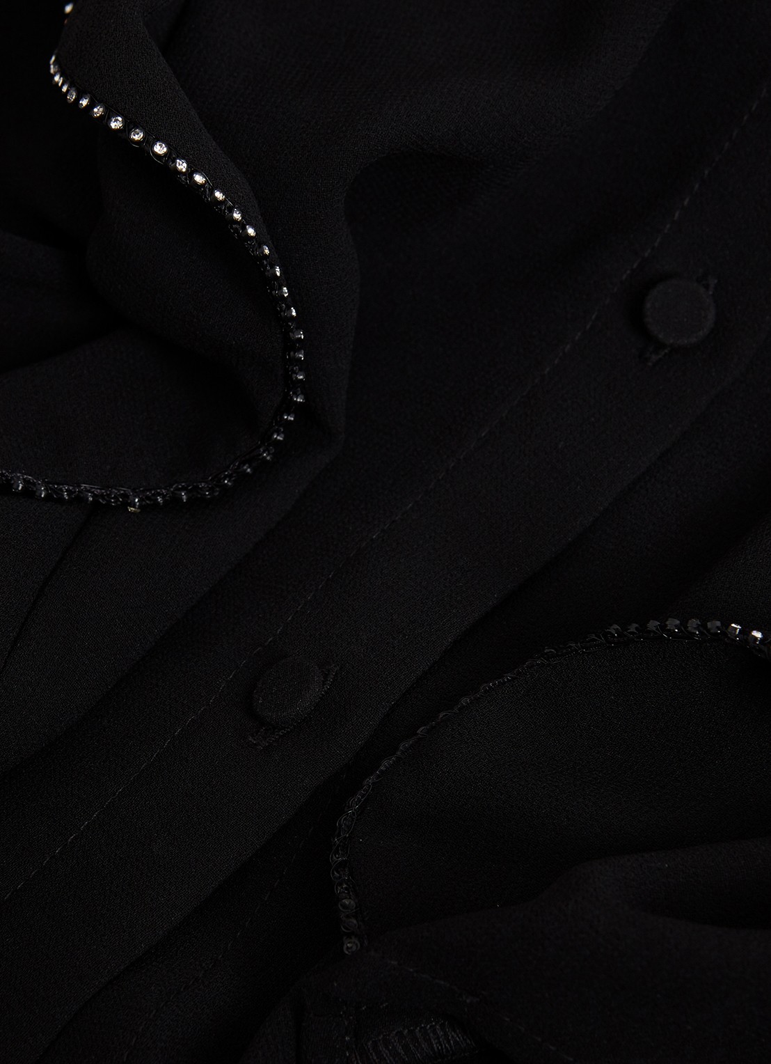Phase Eight Cordelia semi-transparante blouse met ruches - detail 3 zwart