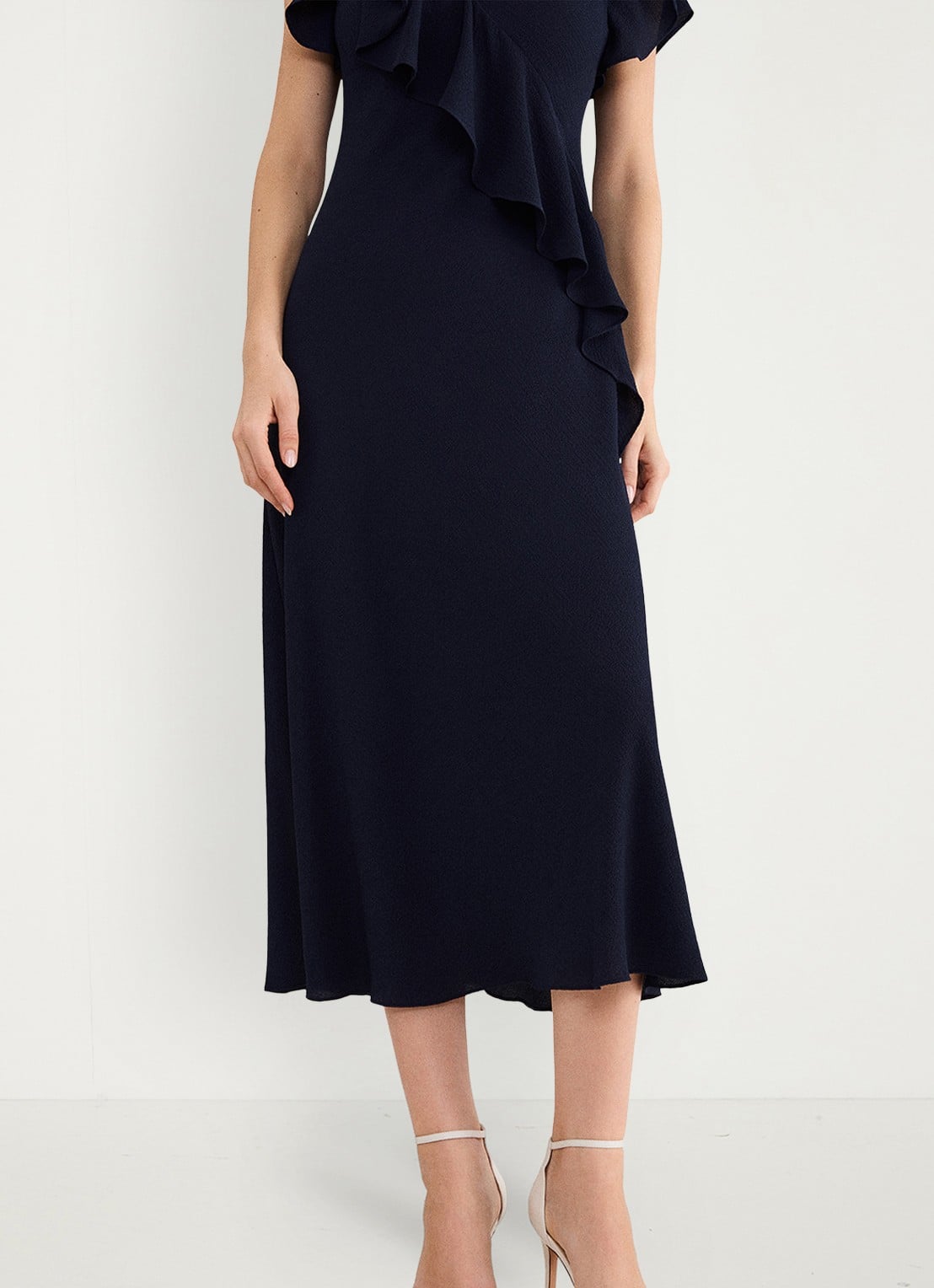 Phase Eight Cosette midi jurk met franjes - detail 7 blauw