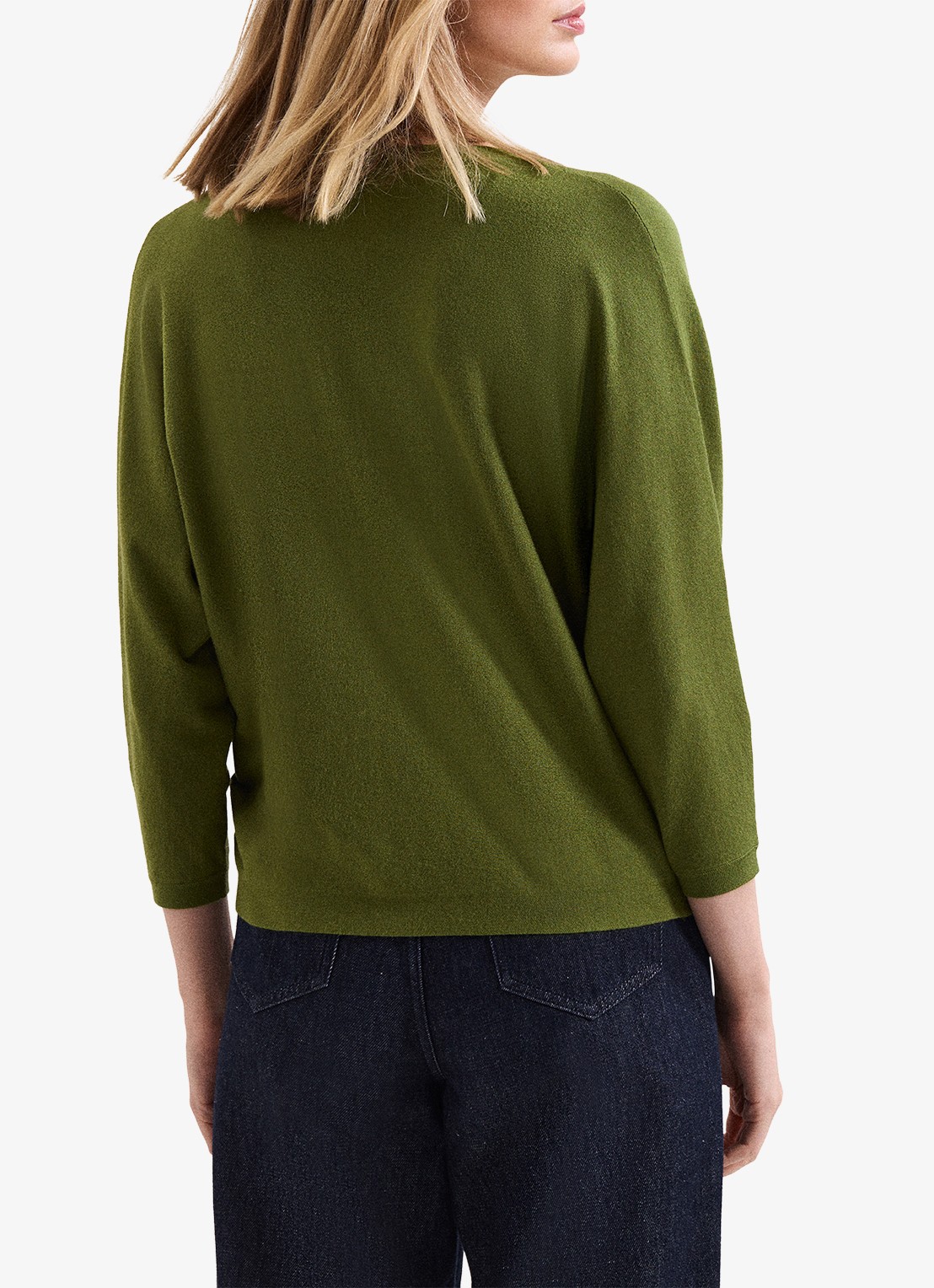 Phase Eight Cristine fijngebreid vest met vleermuismouw - achterkant 6 groen