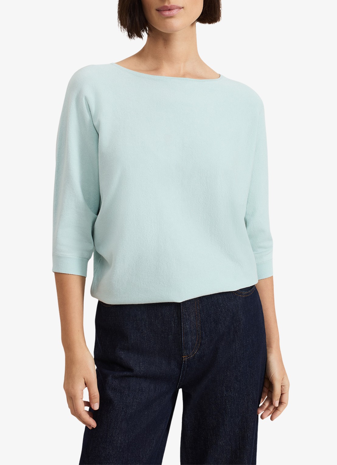 Phase Eight Cristine fijngebreide pullover met boothals - detail 4 mint