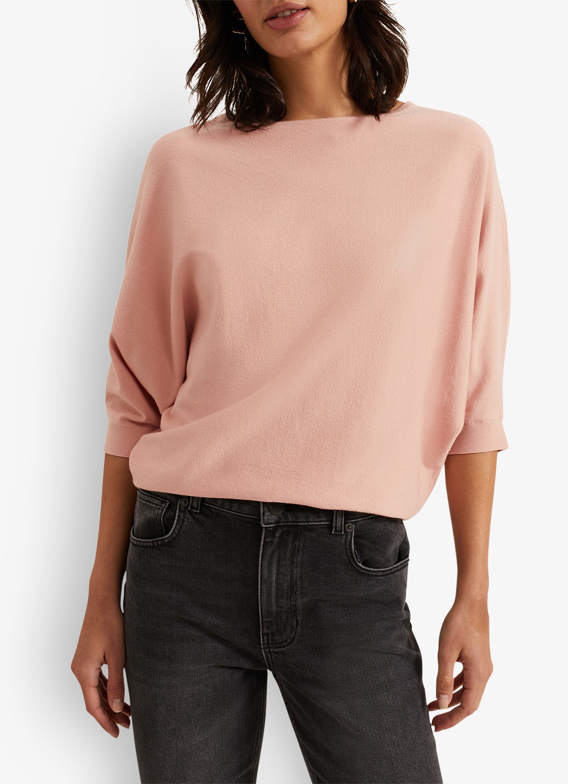 Phase Eight Cristine fijngebreide top met boothals - detail 4 roze
