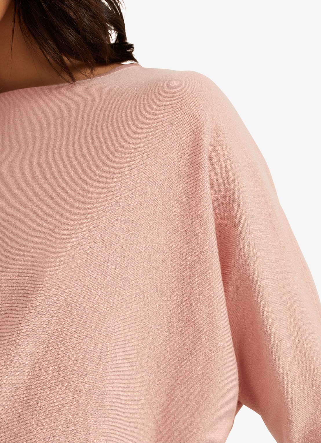 Phase Eight Cristine fijngebreide top met boothals - detail 7 roze