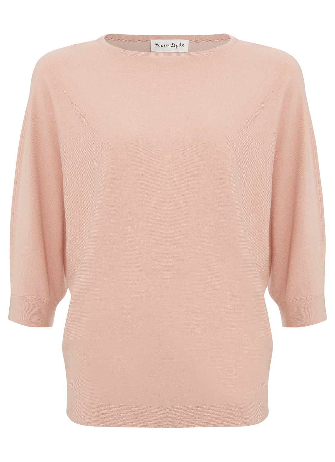 Phase Eight Cristine fijngebreide top met boothals - voorkant 2 roze