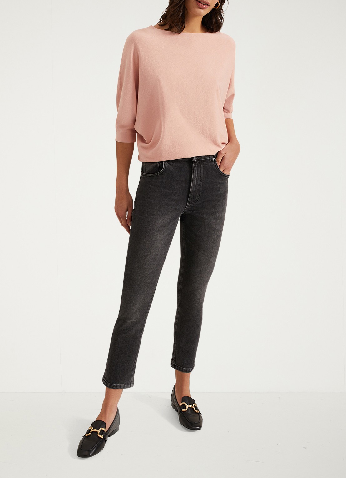 Phase Eight Cristine fijngebreide top met boothals - voorkant 3 roze