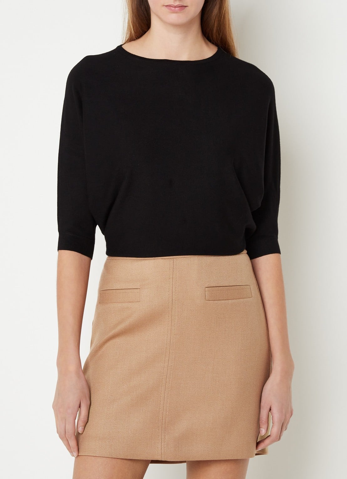 Phase Eight Cristine fijngebreide top met stretch - detail 7 zwart