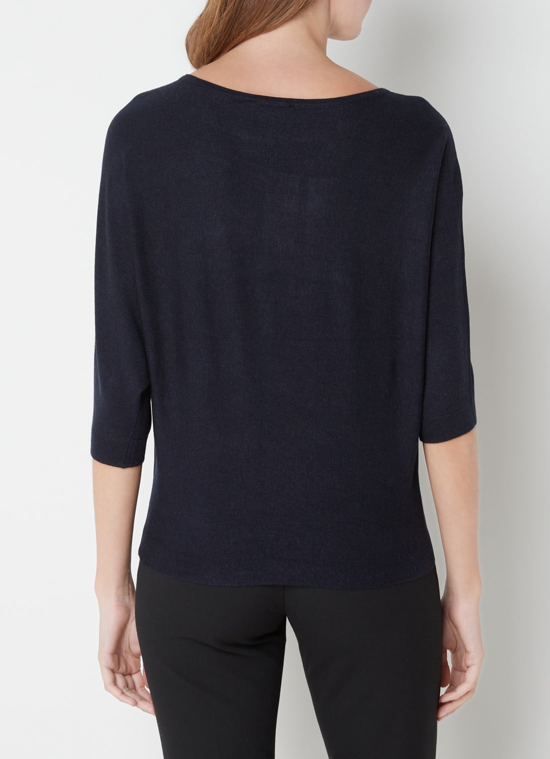 Phase Eight Cristine fijngebreide top  - achterkant donkerblauw