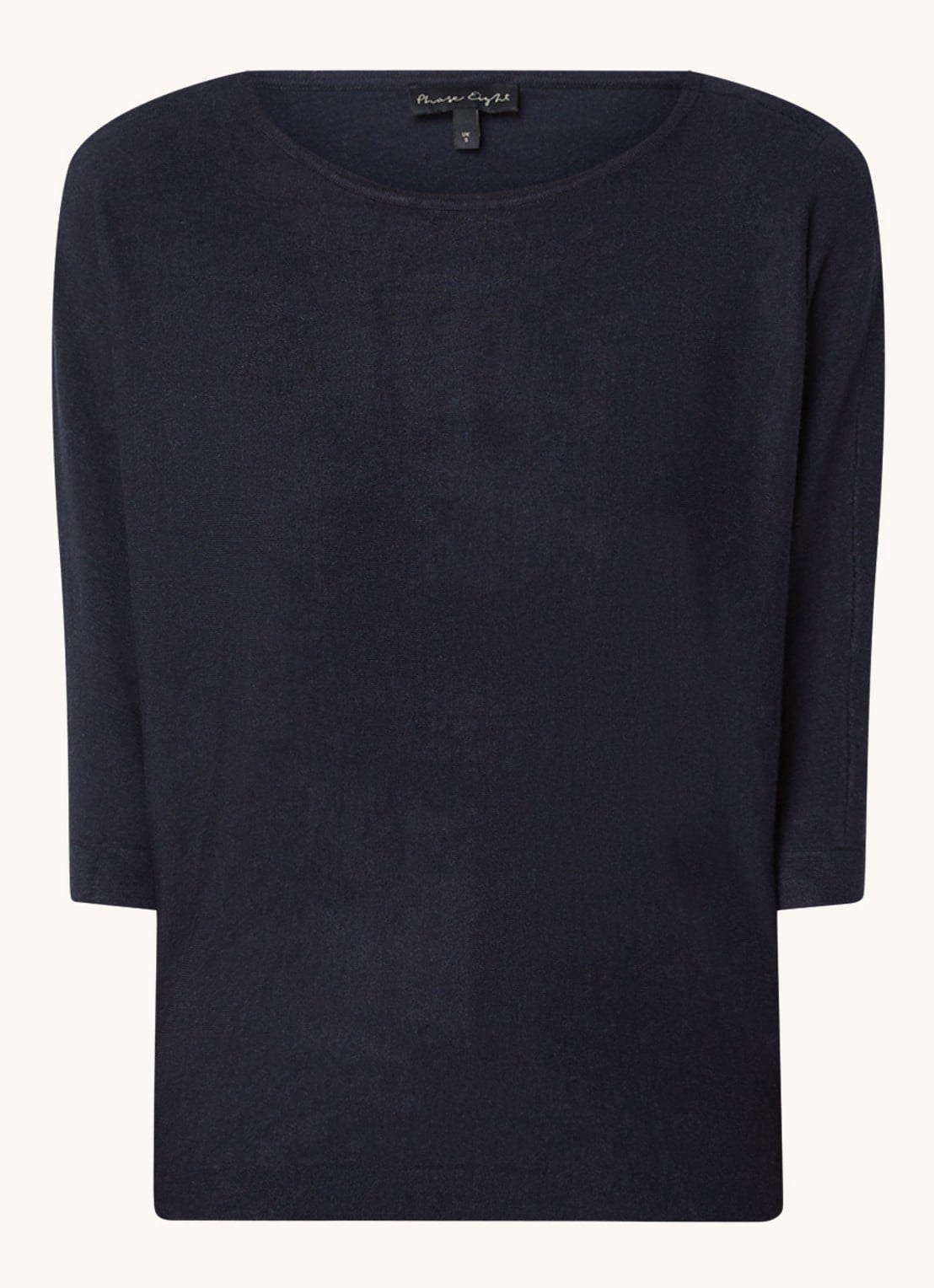 Phase Eight Cristine fijngebreide top  - voorkant 4 donkerblauw