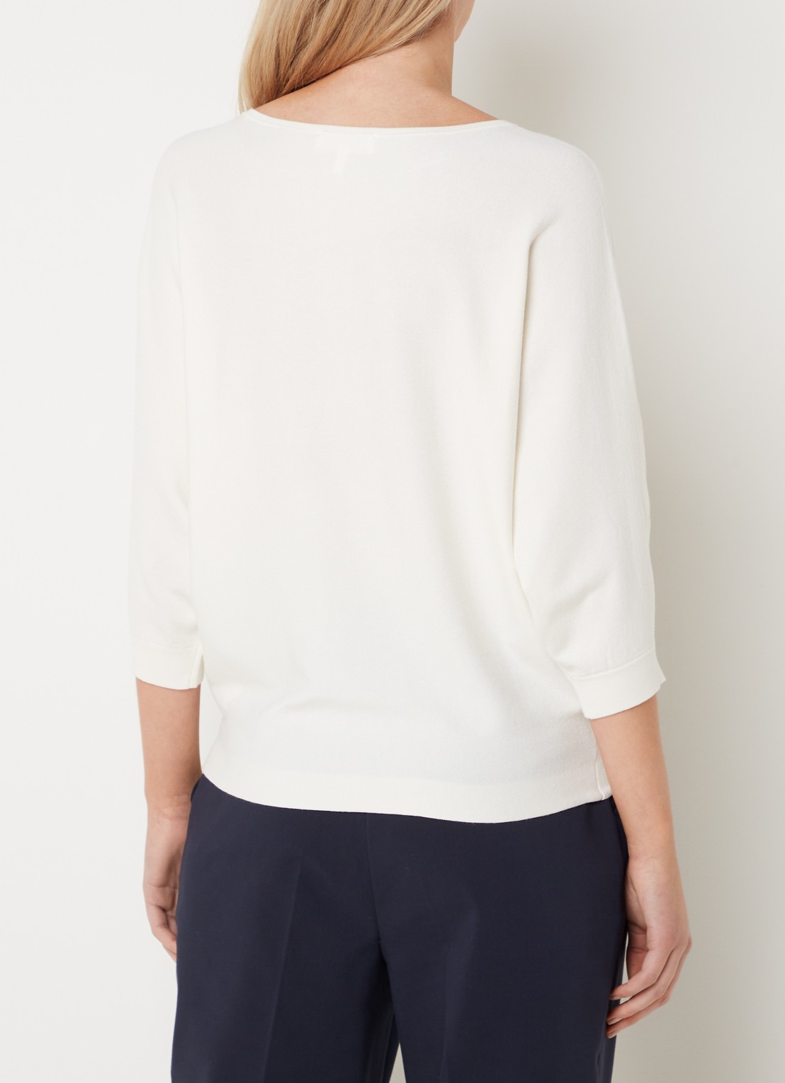 Phase Eight Cristine fijngebreide trui met boothals - achterkant 2 creme