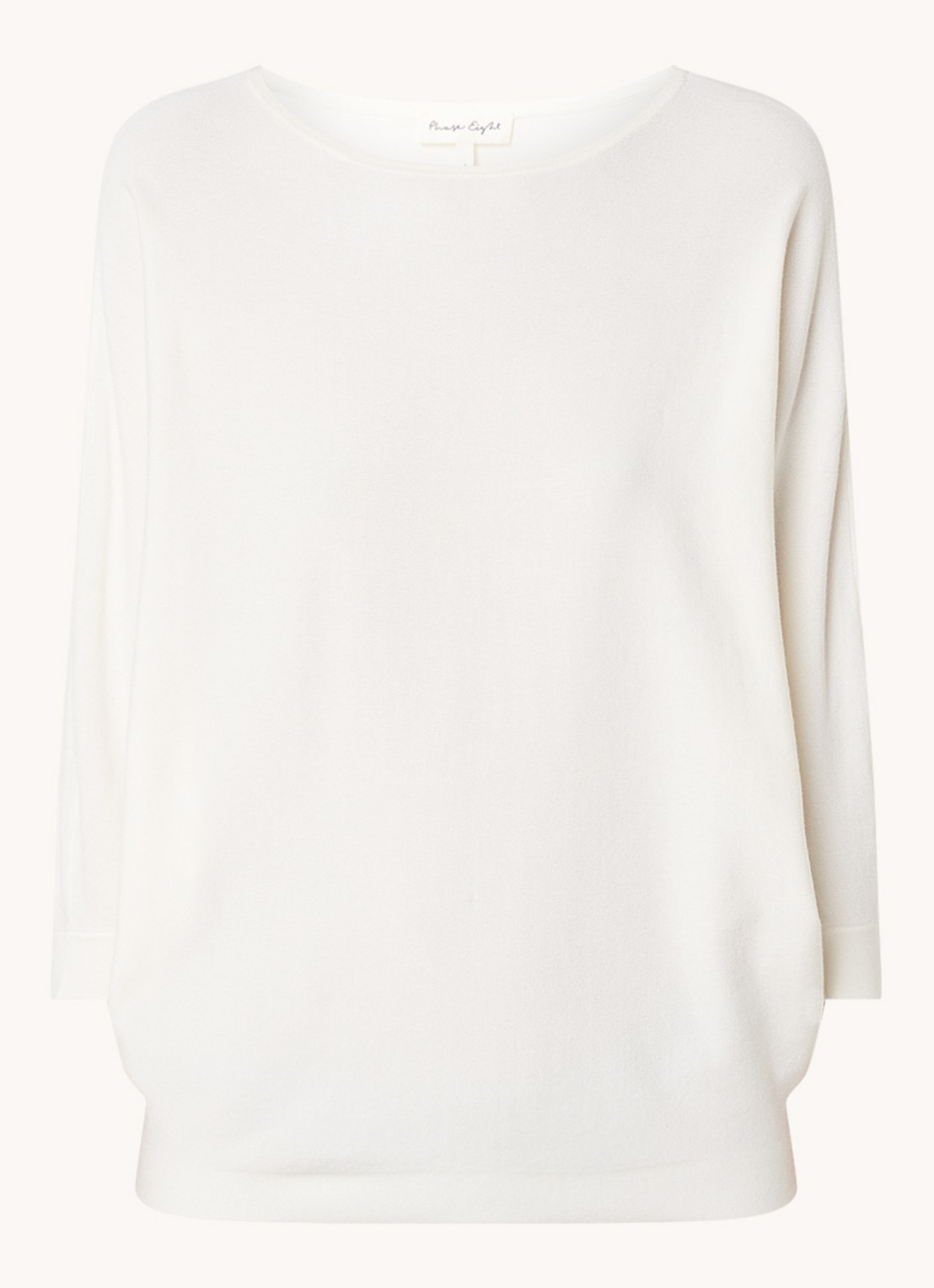 Phase Eight Cristine fijngebreide trui met boothals - voorkant 3 creme