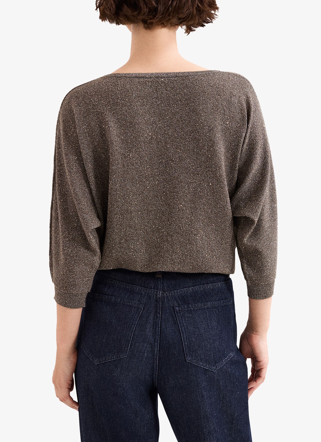 Phase Eight Cristine fijngebreide trui met lurex - achterkant 7 antraciet
