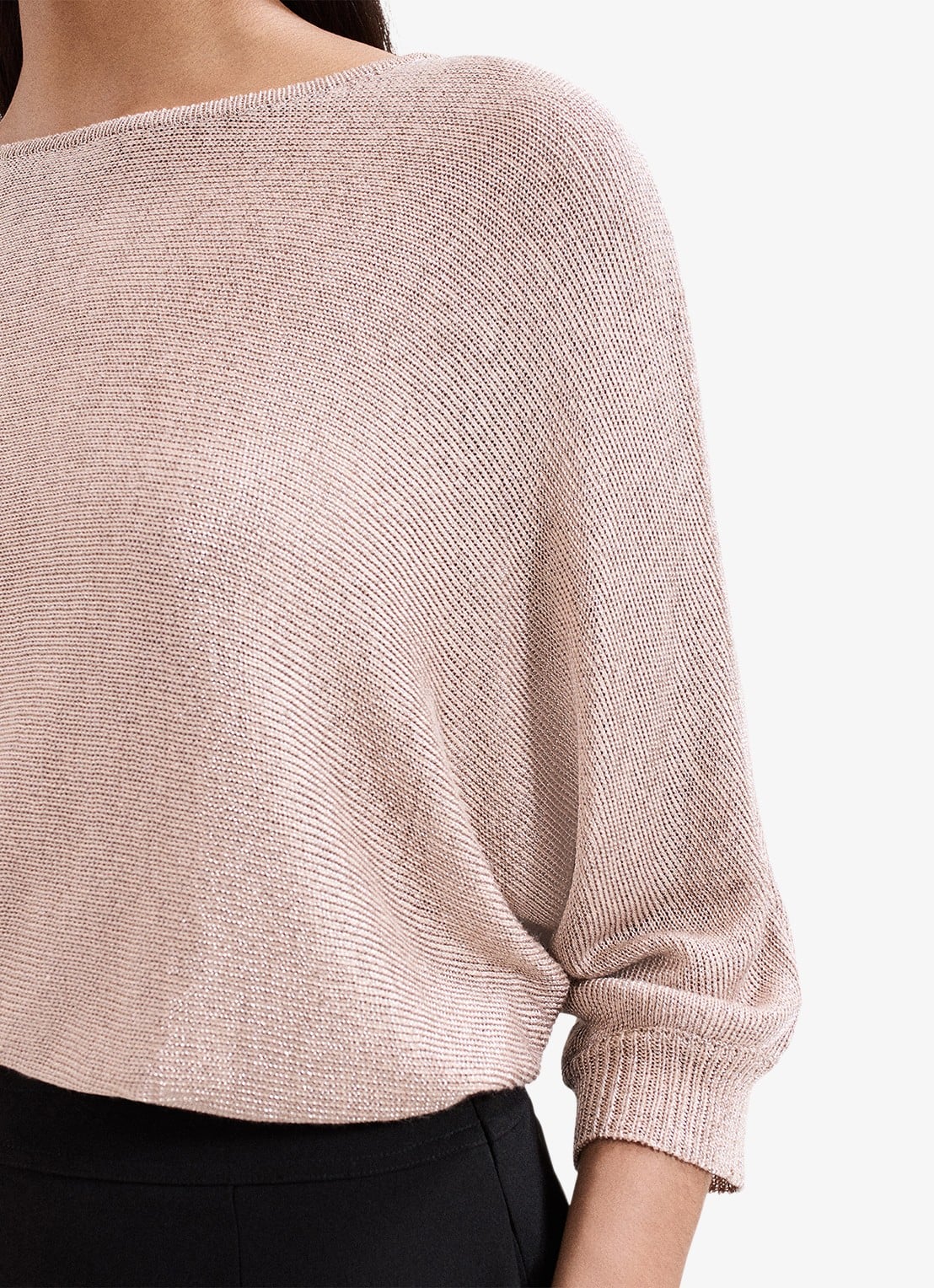 Phase Eight Cristine fijngebreide trui met lurex - detail 5 goud