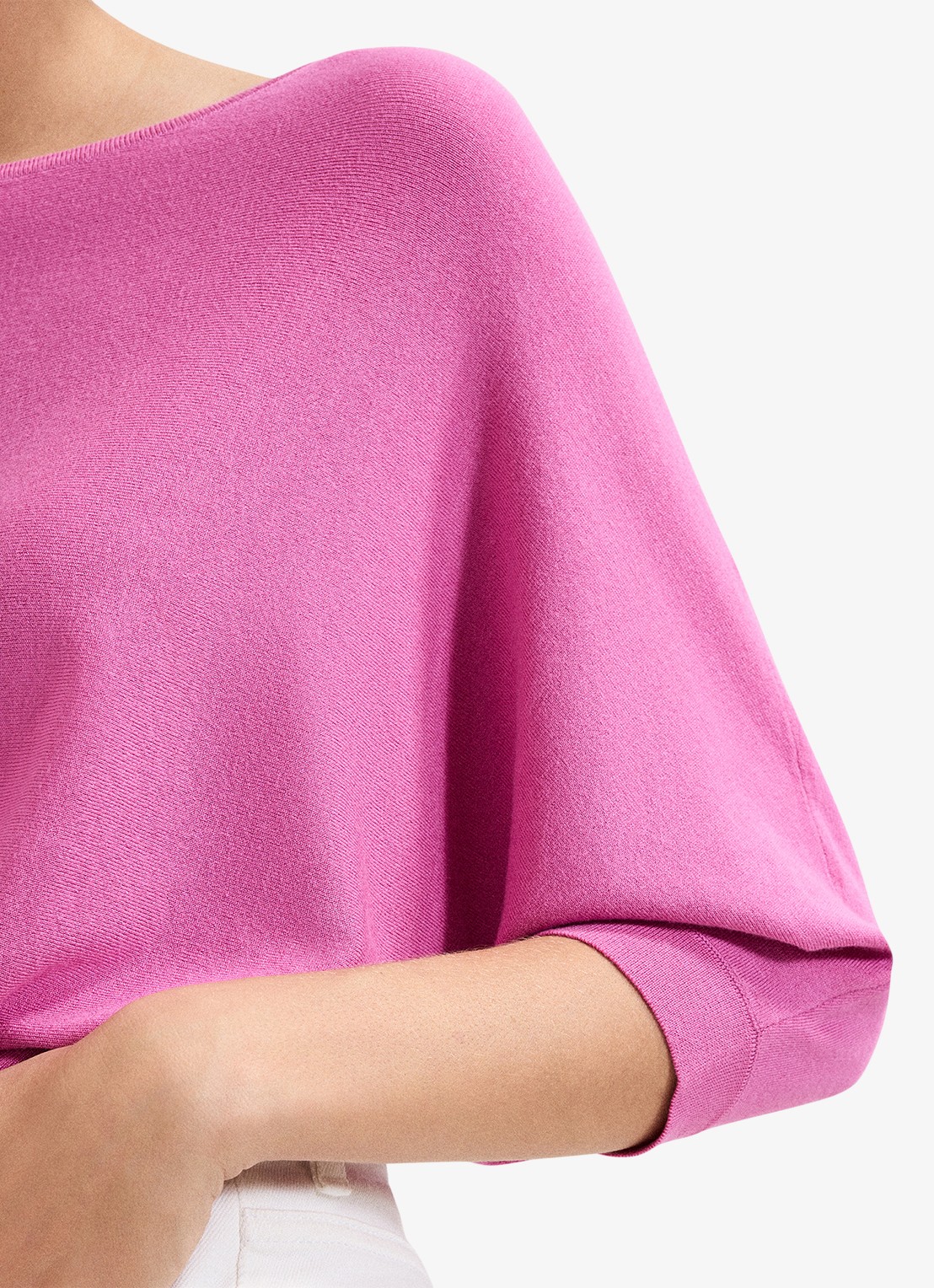 Phase Eight Cristine fijngebreide trui met vleermuismouw - detail 5 roze