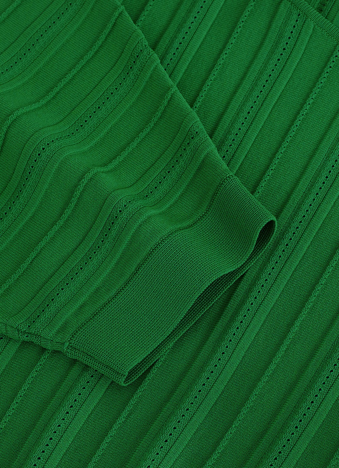 Phase Eight Cristine ribgebreide trui met ronde hals - detail 4 groen