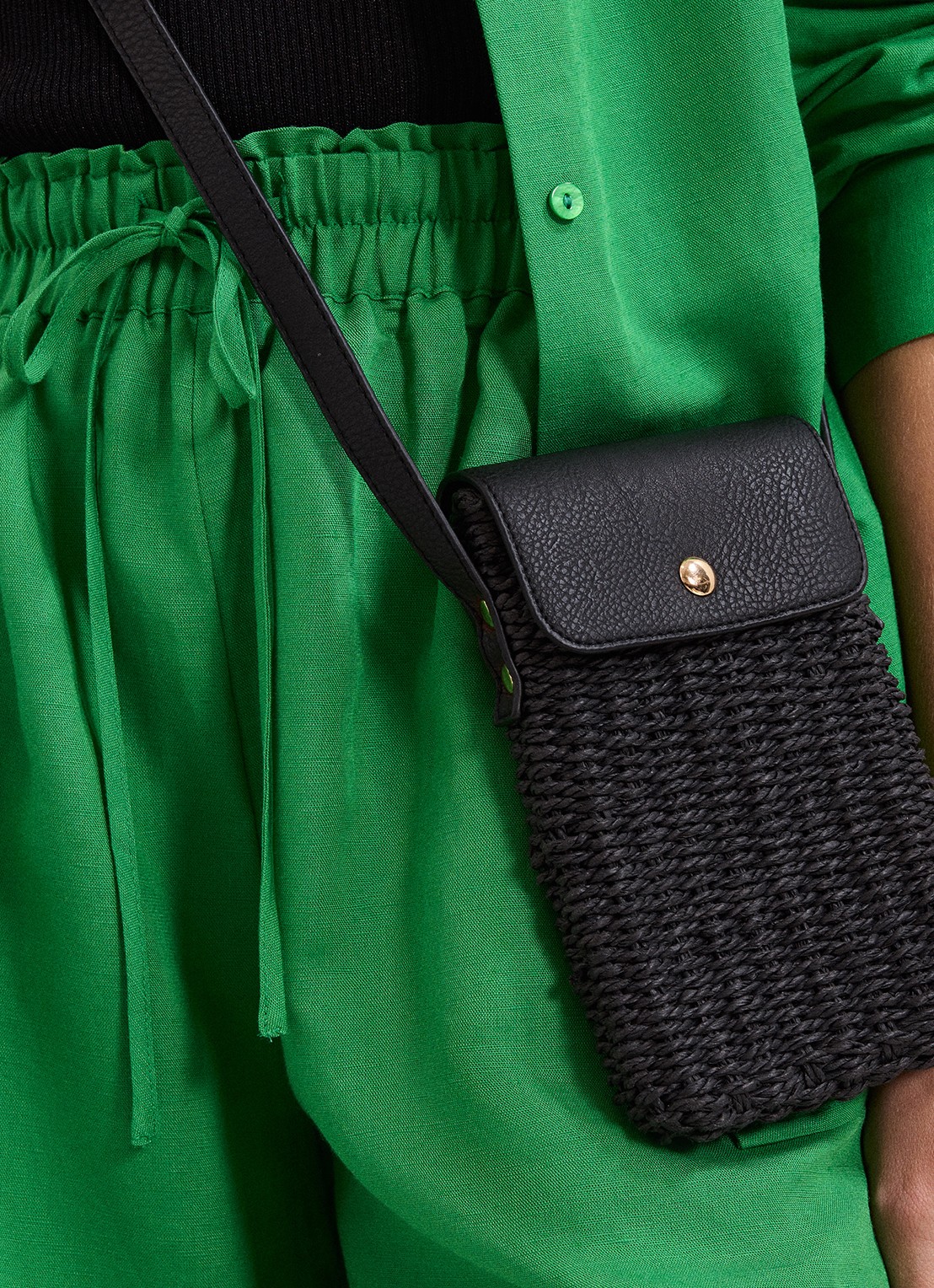 Phase Eight Crossbody telefoonhoes met gevlochten detail - detail 3 black