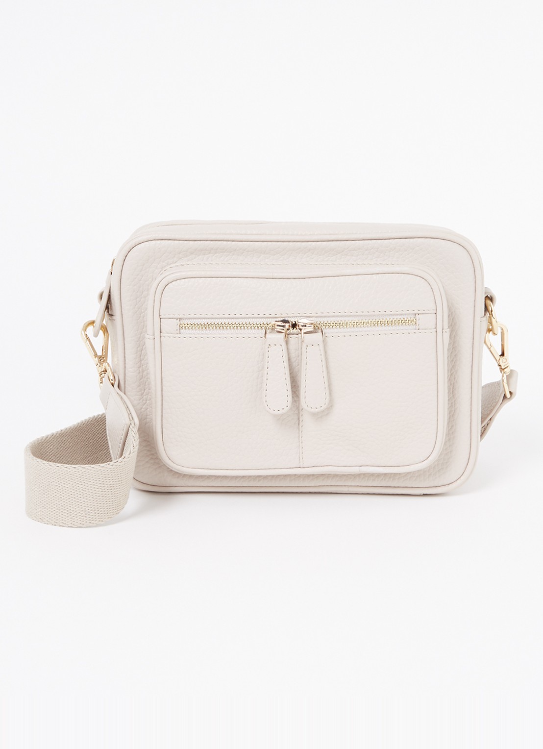 Phase Eight Crossbodytas van leer - voorkant 3 creme