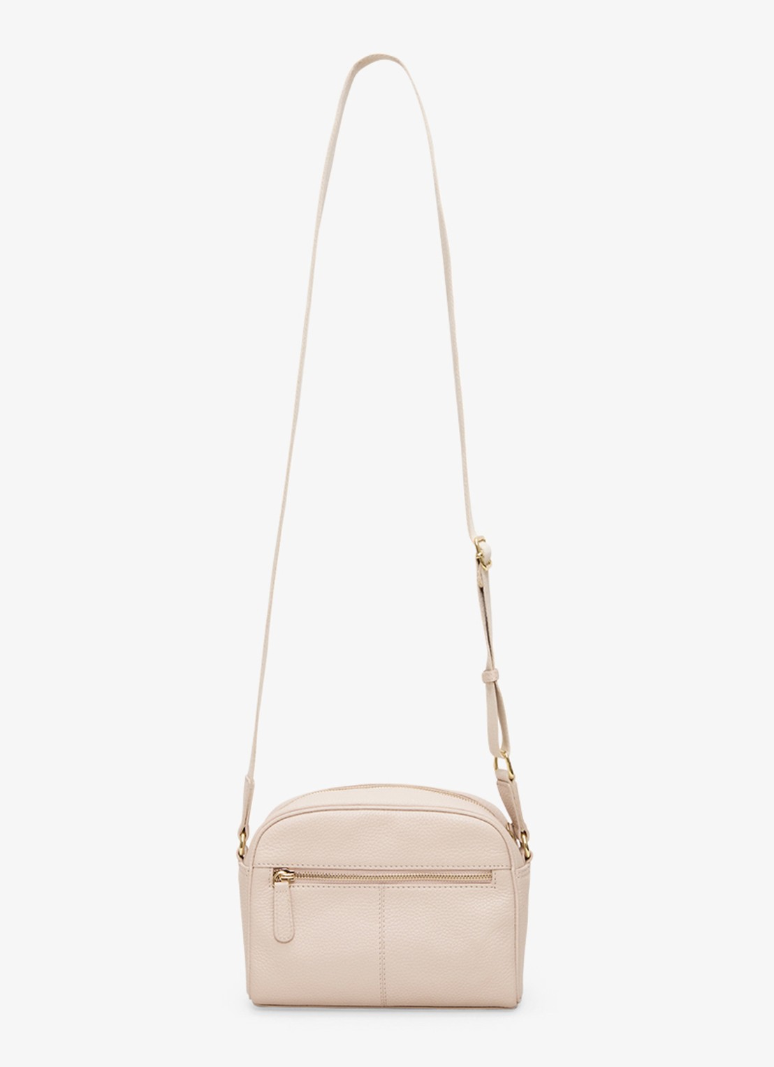 Phase Eight Crossbodytas van leer - detail ivoor
