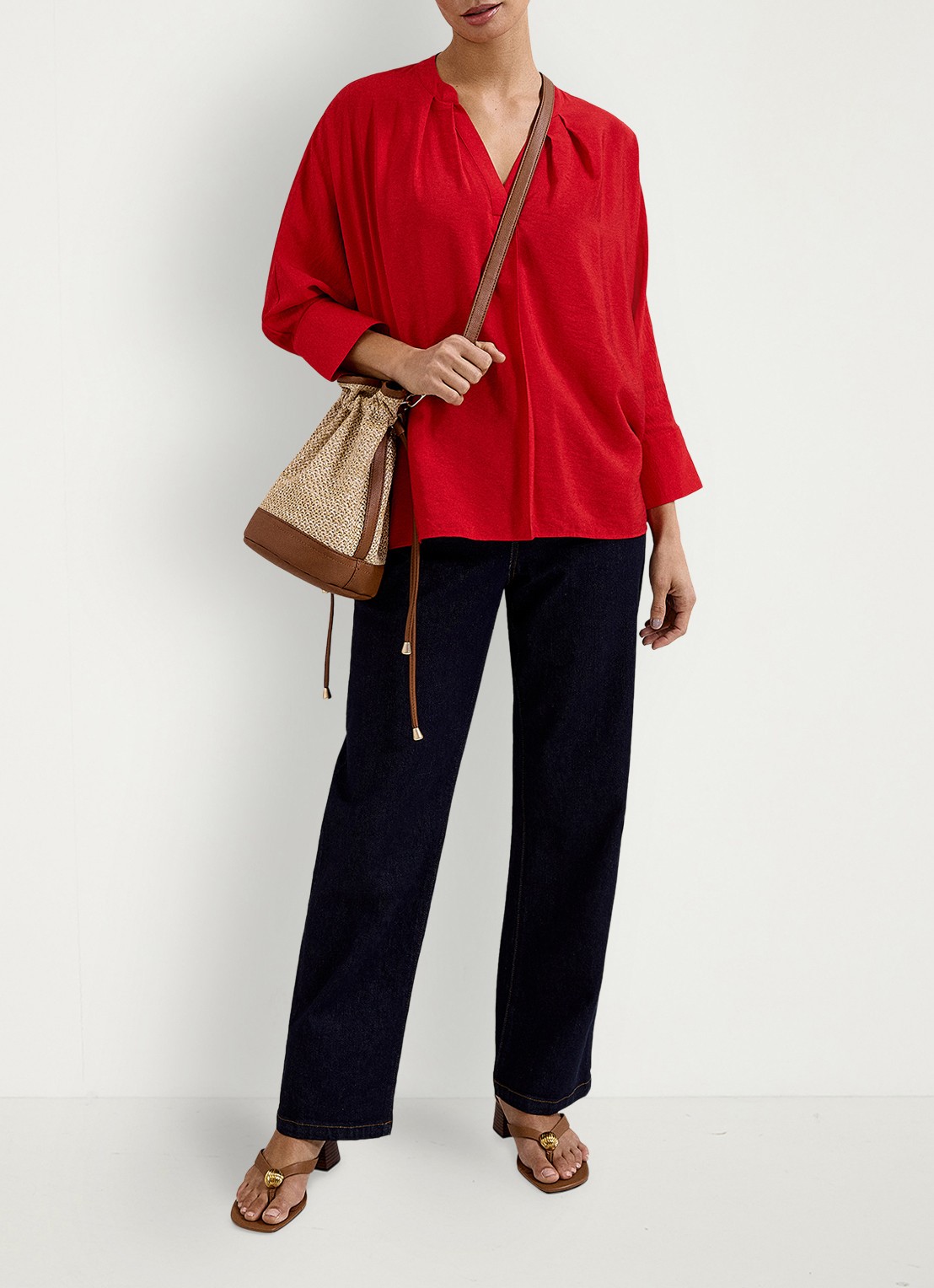 Phase Eight Cynthia blouse met V-hals - detail 6 rood