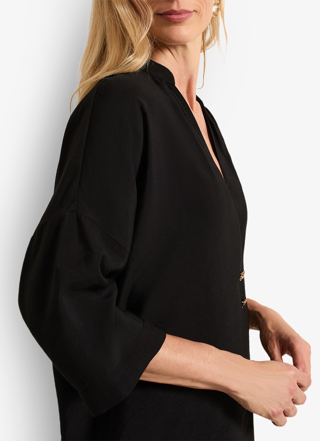 Phase Eight Cynthia Button oversized blouse - detail 8 zwart