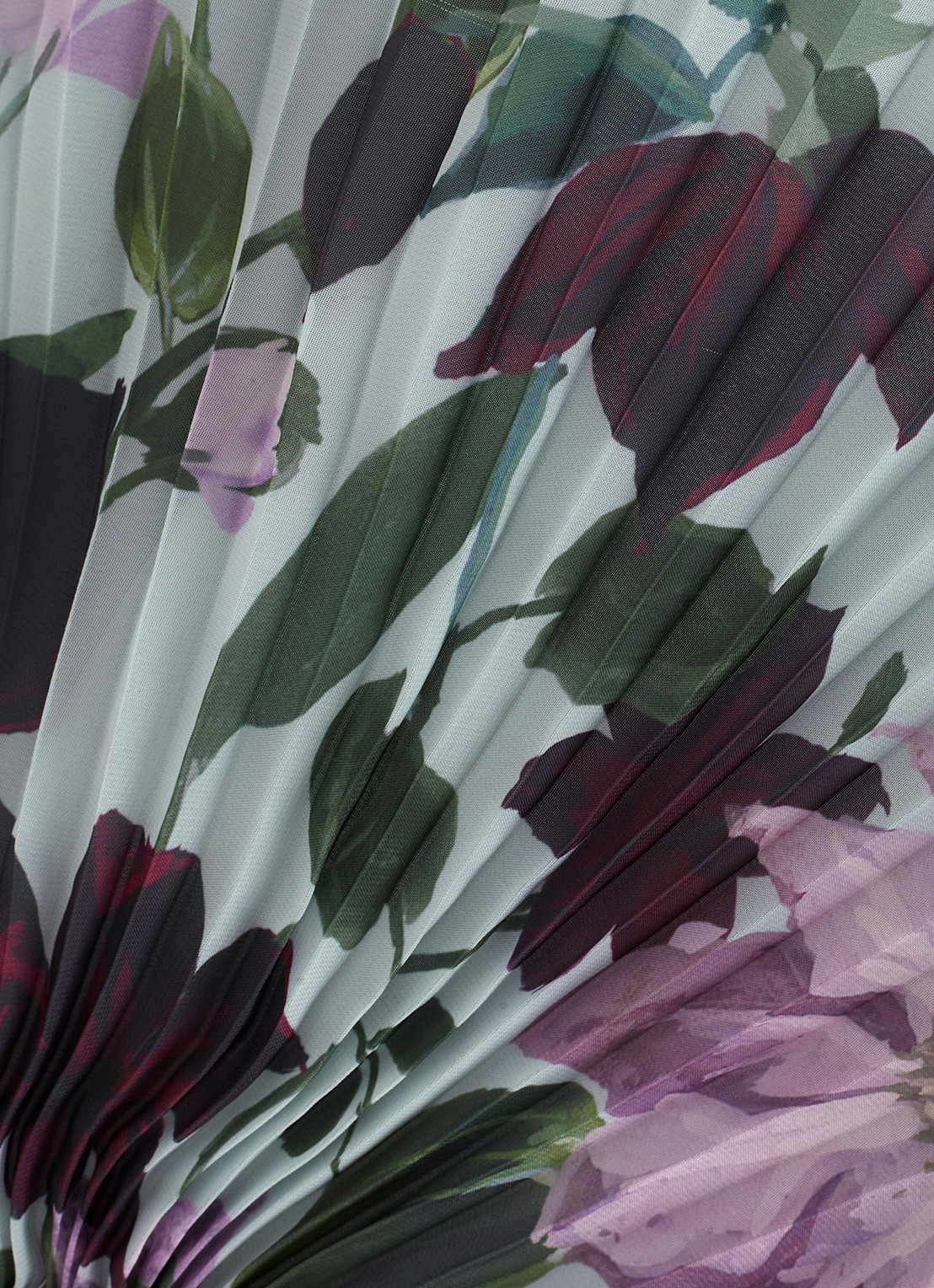 Phase Eight Dahlia maxi jurk met bloemenprint en plooien - detail 8 lichtblauw