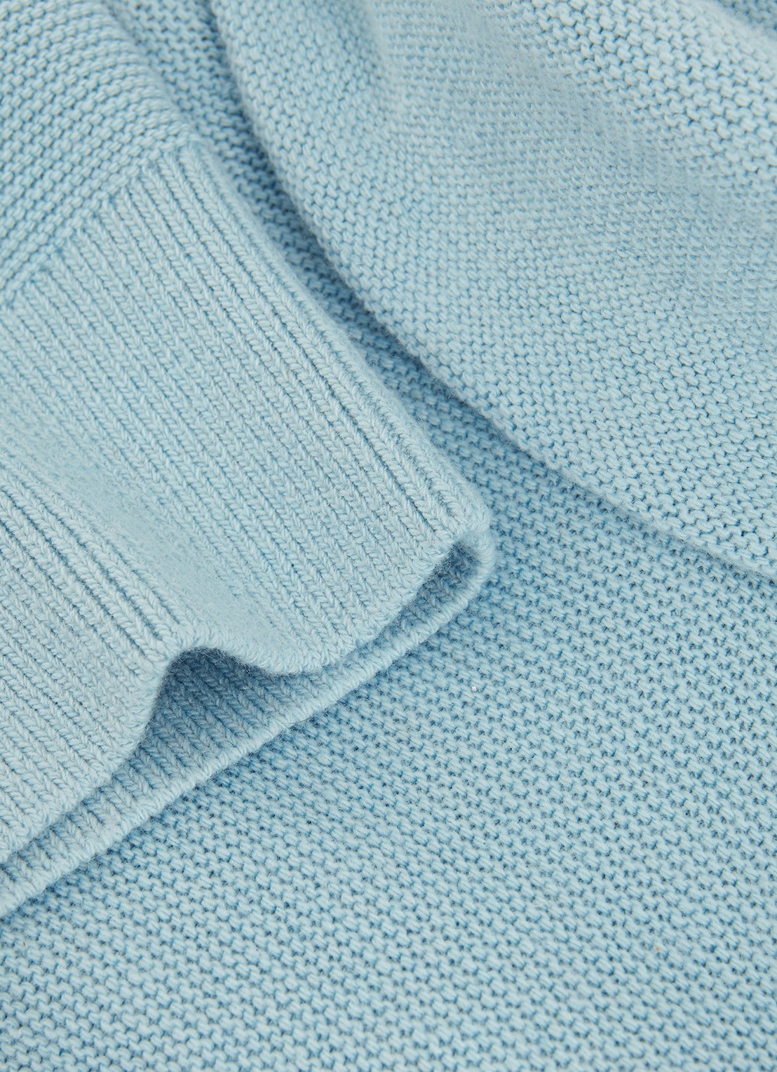 Phase Eight Dahlie fijngebreide mini jurk in kasjmierblend - detail 7 lichtblauw