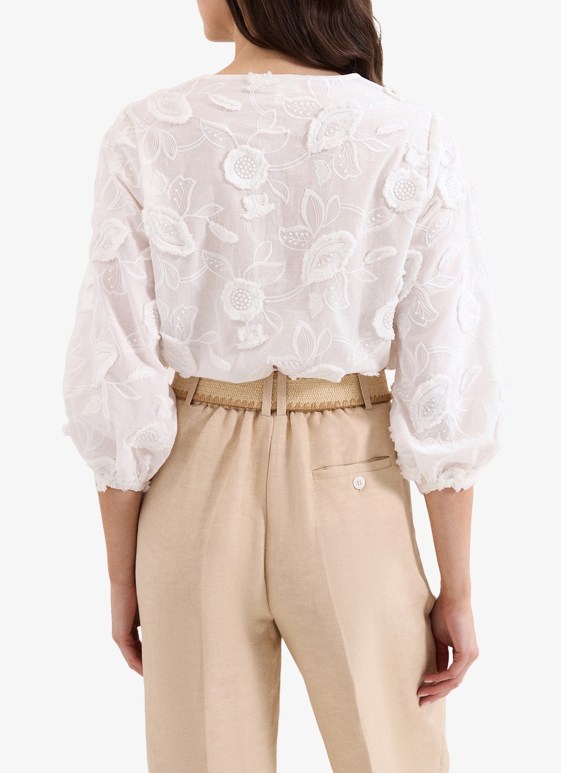 Phase Eight Daisy blouse met borduring - achterkant 5 wit