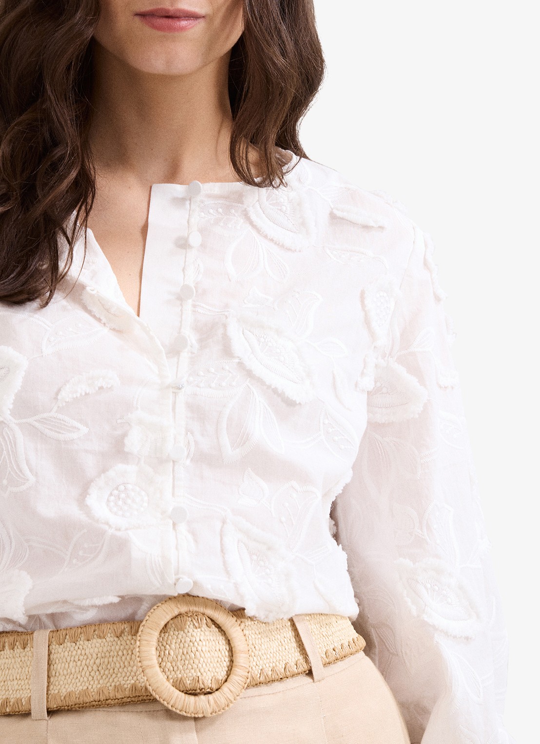 Phase Eight Daisy blouse met borduring - detail 2 wit