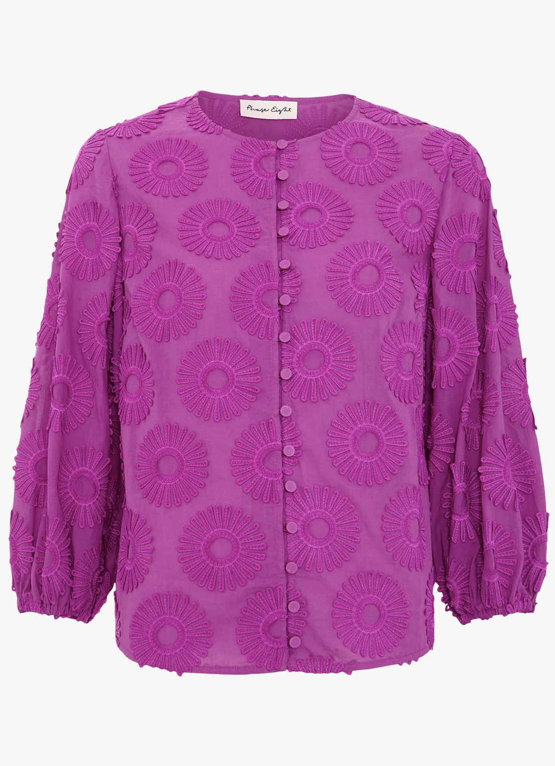 Phase Eight Daisy blouse met structuur - voorkant 6 paars