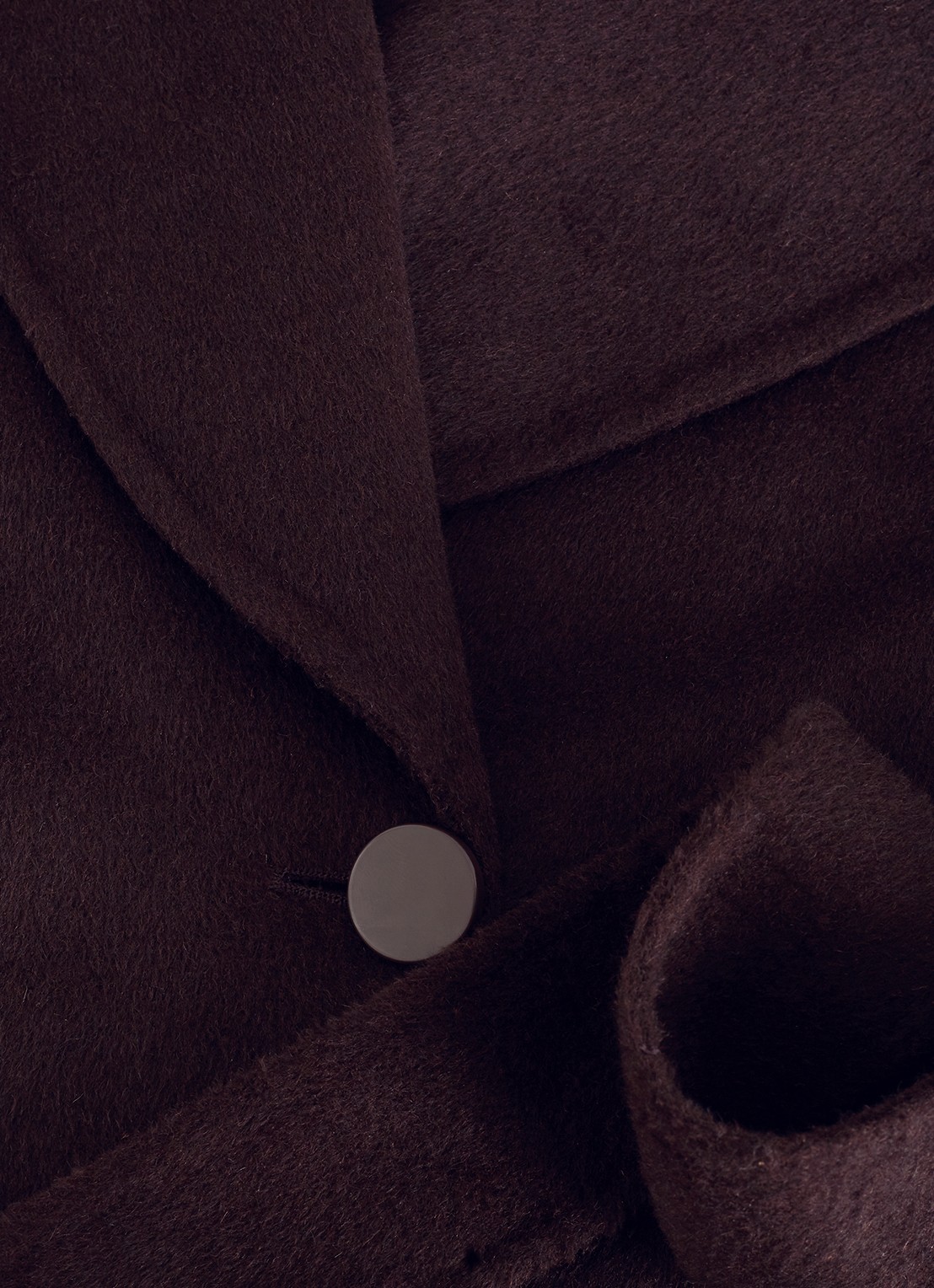 Phase Eight Daisy mantel in wolblend met strikceintuur - detail 5 aubergine