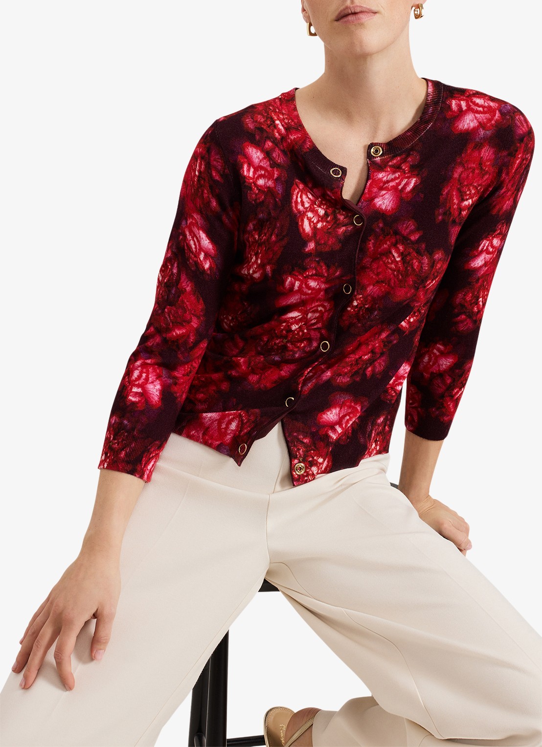 Phase Eight Dani blouse met bloemenprint - detail 3 rood