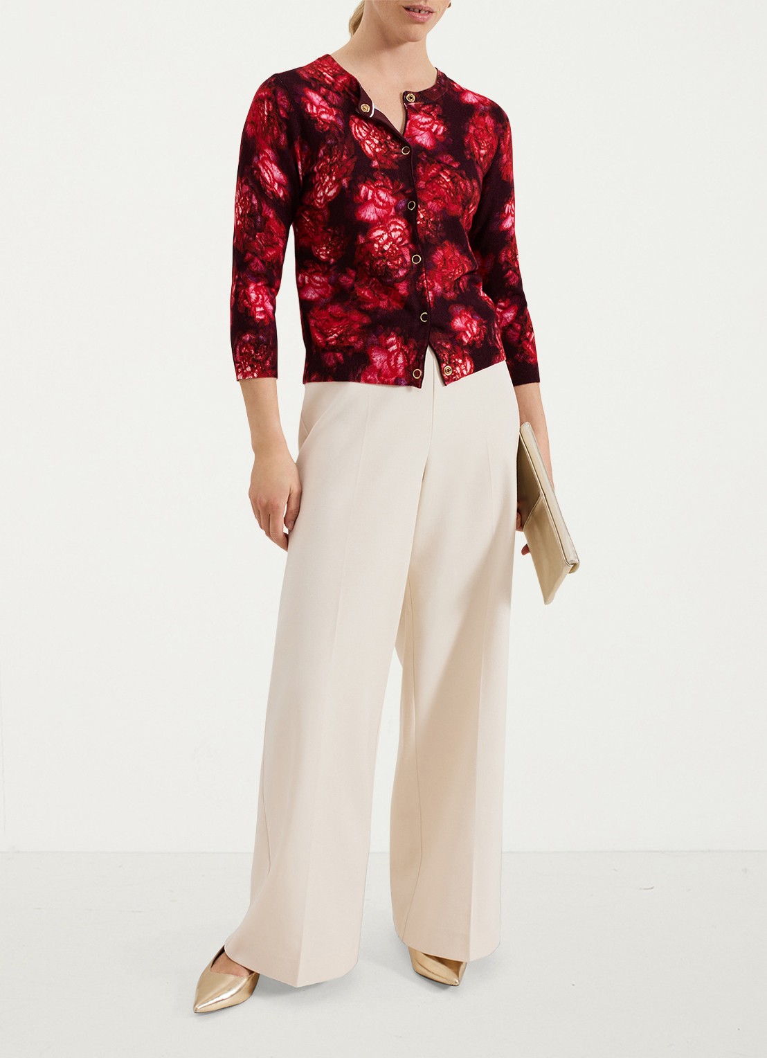 Phase Eight Dani blouse met bloemenprint - voorkant 2 rood