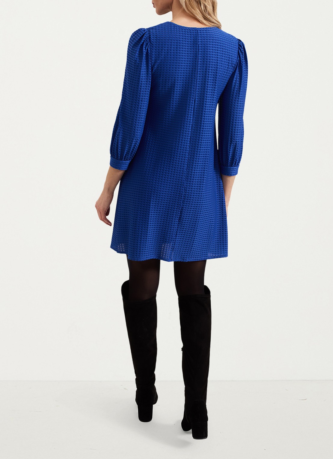 Phase Eight Dannie mini jurk met structuur - achterkant kobaltblauw