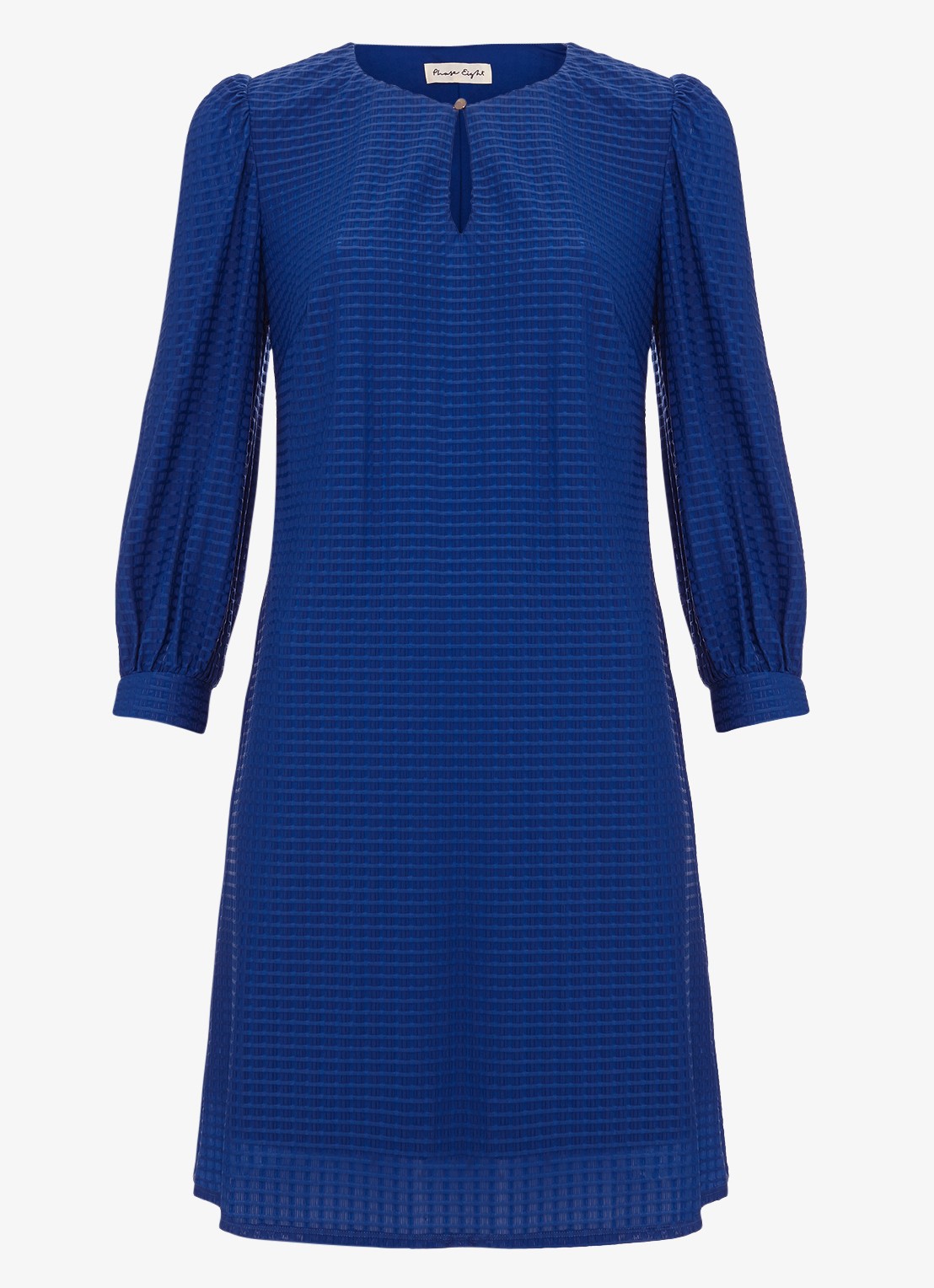 Phase Eight Dannie mini jurk met structuur - voorkant 5 kobaltblauw