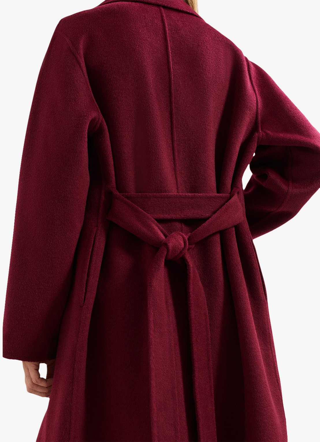 Phase Eight Darcy manteljas met strikceintuur - detail 6 donkerrood