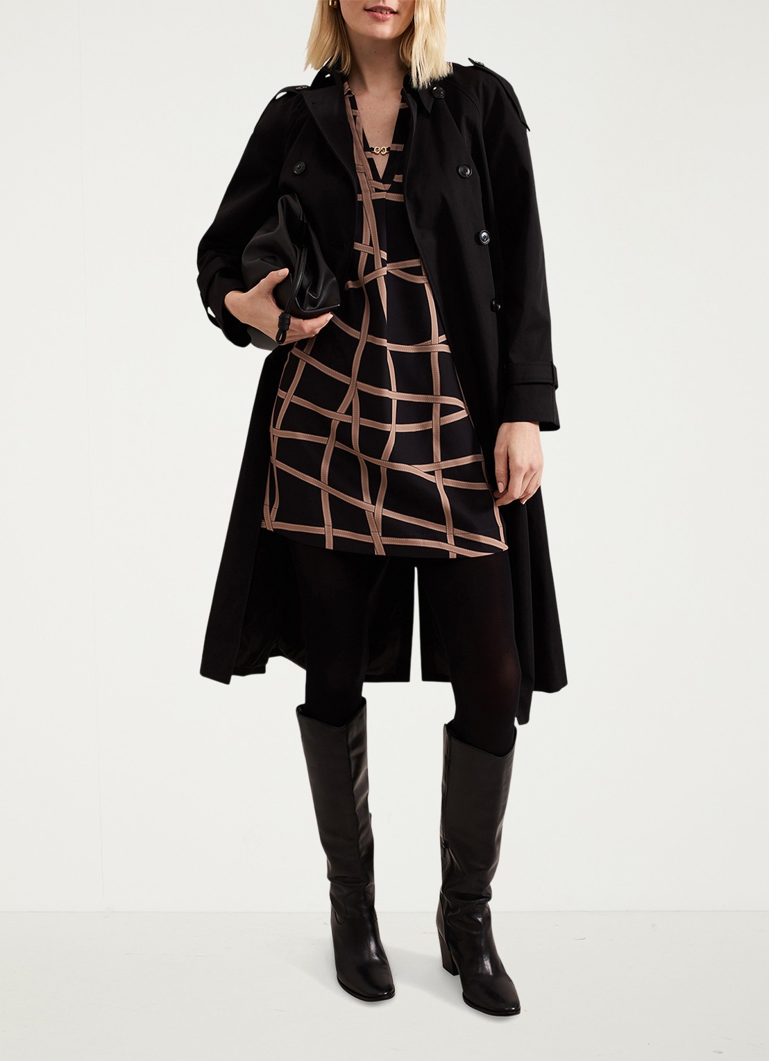 Phase Eight Darlia mini tuniekjurk met print - detail 5 camel