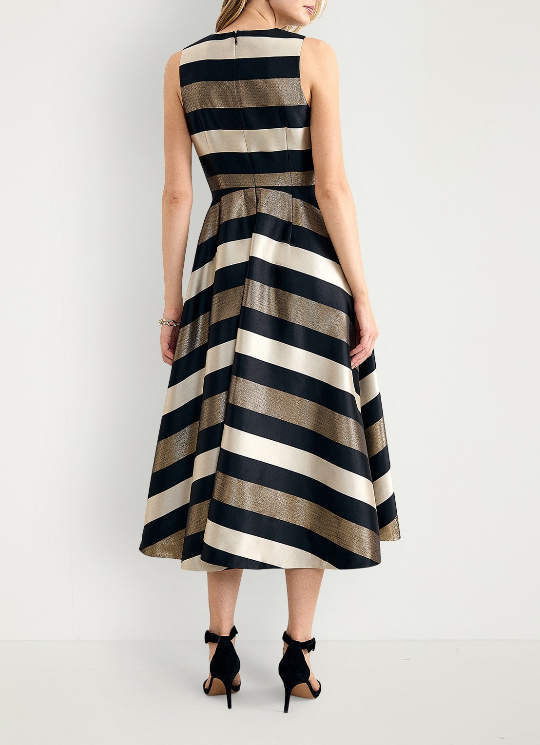 Phase Eight Delicia midi jurk met streepprint - achterkant 8 multicolor