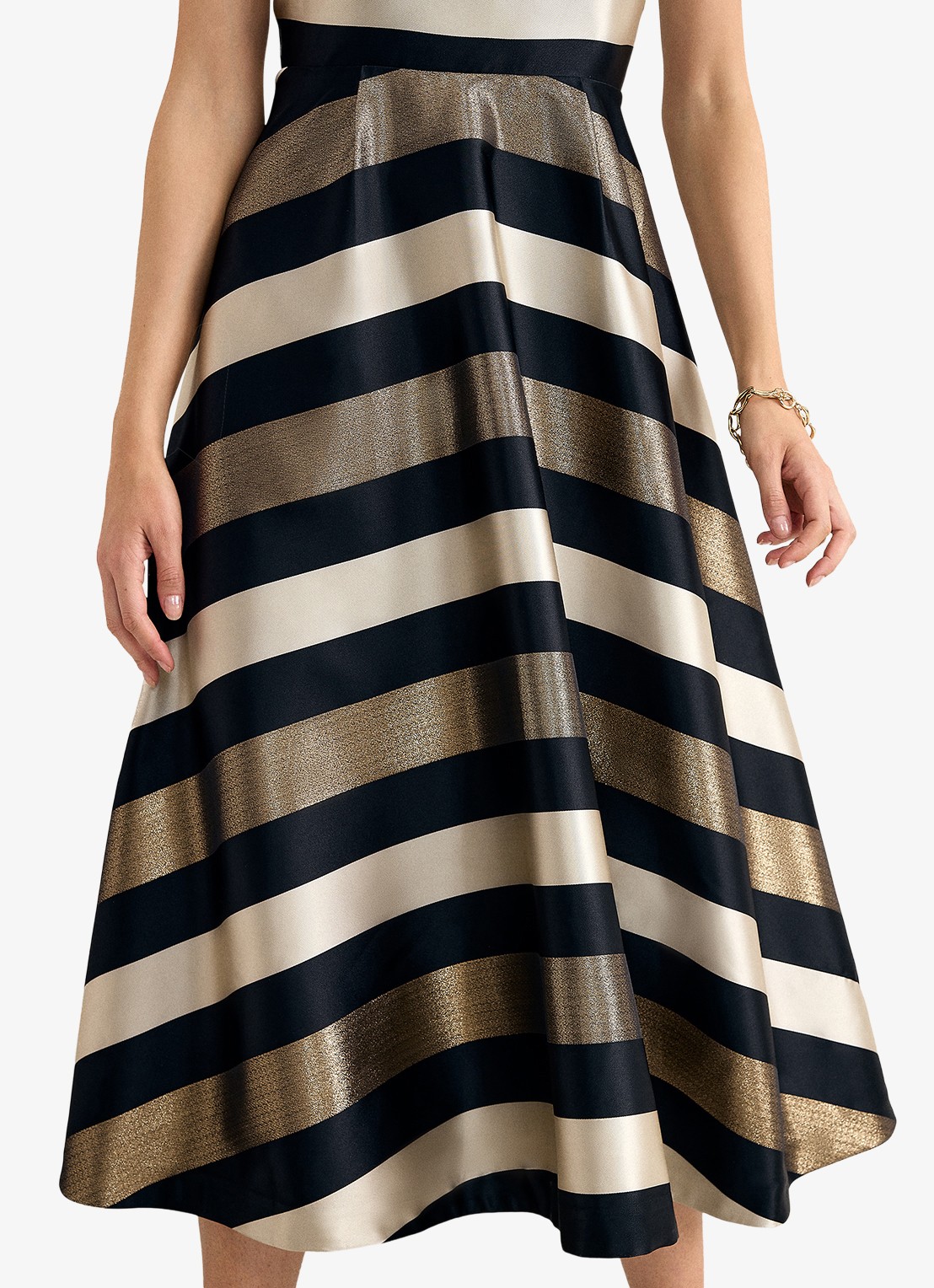 Phase Eight Delicia midi jurk met streepprint - detail 5 multicolor