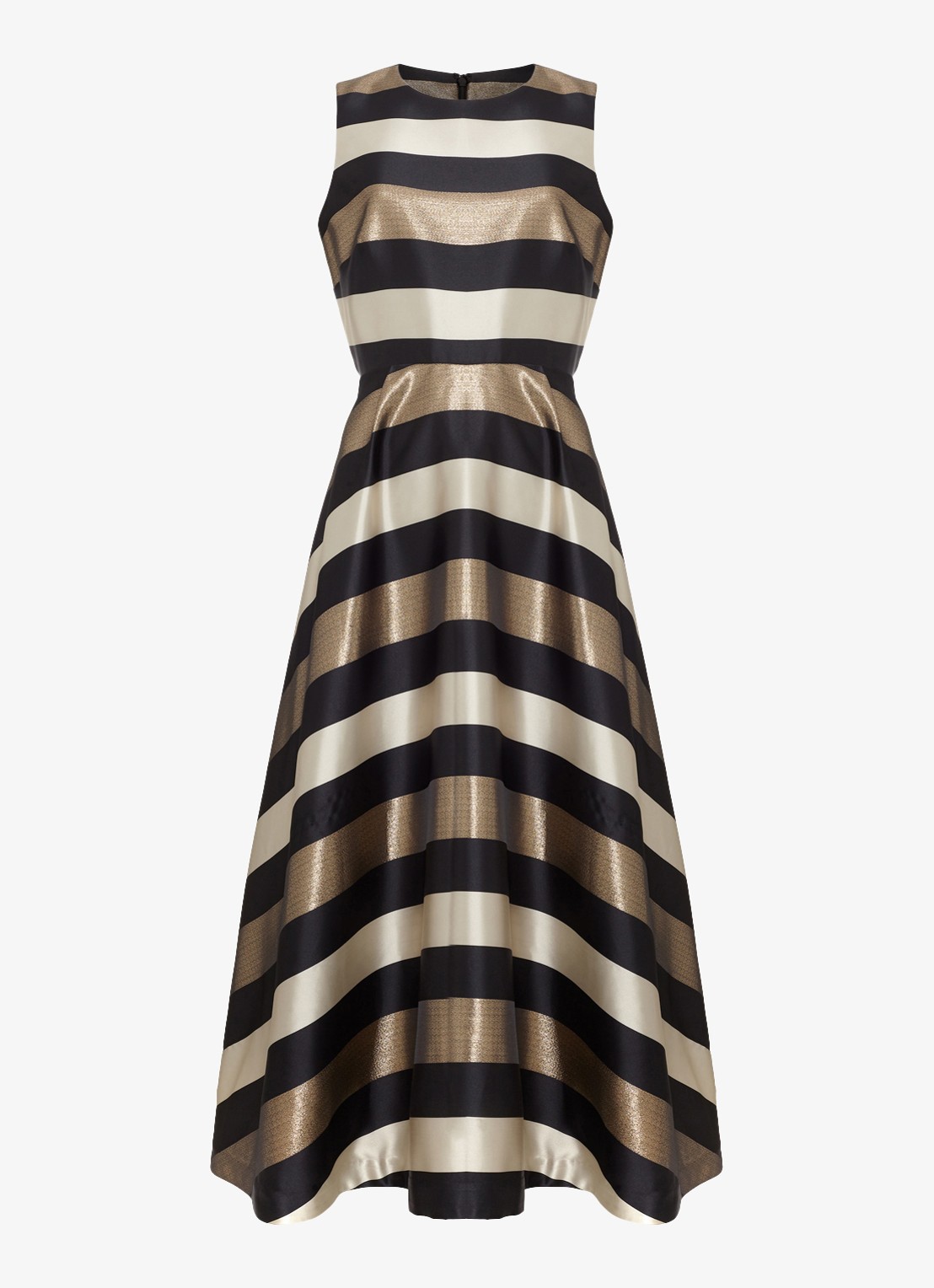 Phase Eight Delicia midi jurk met streepprint - voorkant multicolor