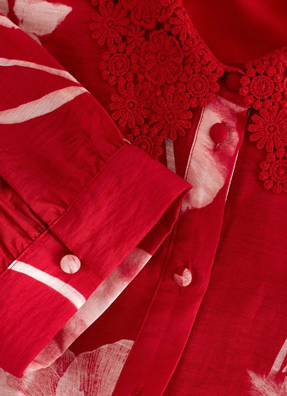 Phase Eight Delphine midi jurk met bloemenprint - detail 5 rood
