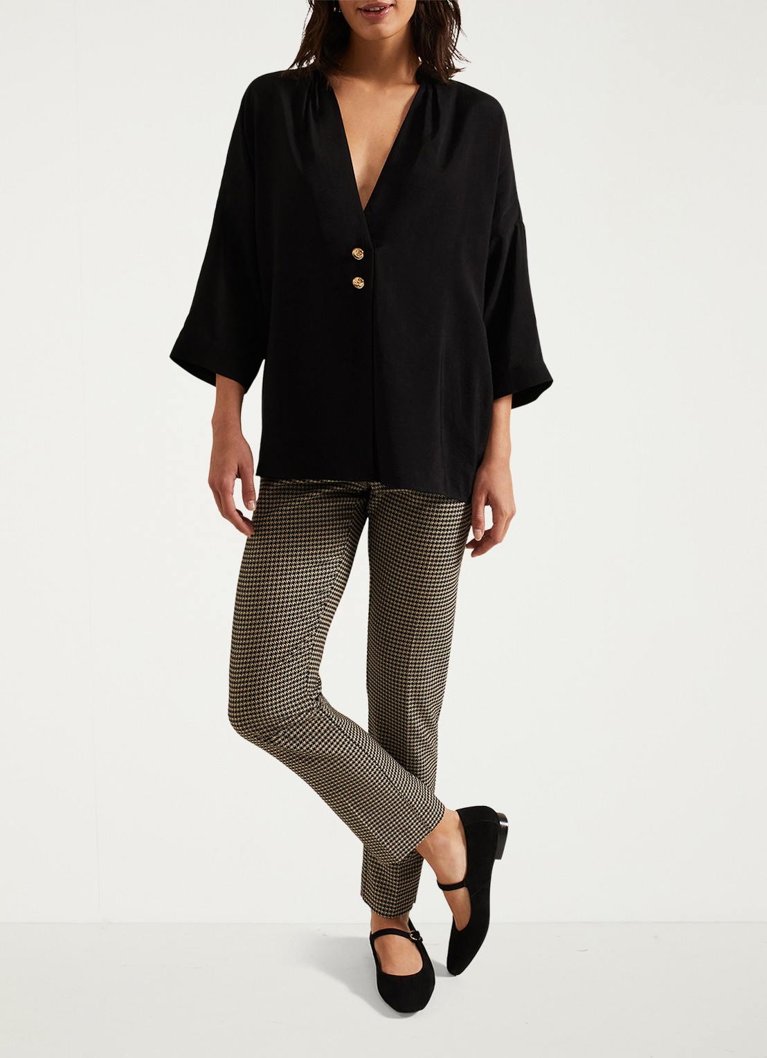 Phase Eight Donna high waist tapered fit pantalon met print - detail 5 camel