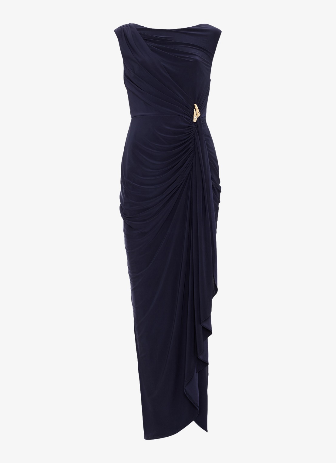 Phase Eight Donna maxi jurk met gedrapeerd detail - voorkant 6 donkerblauw