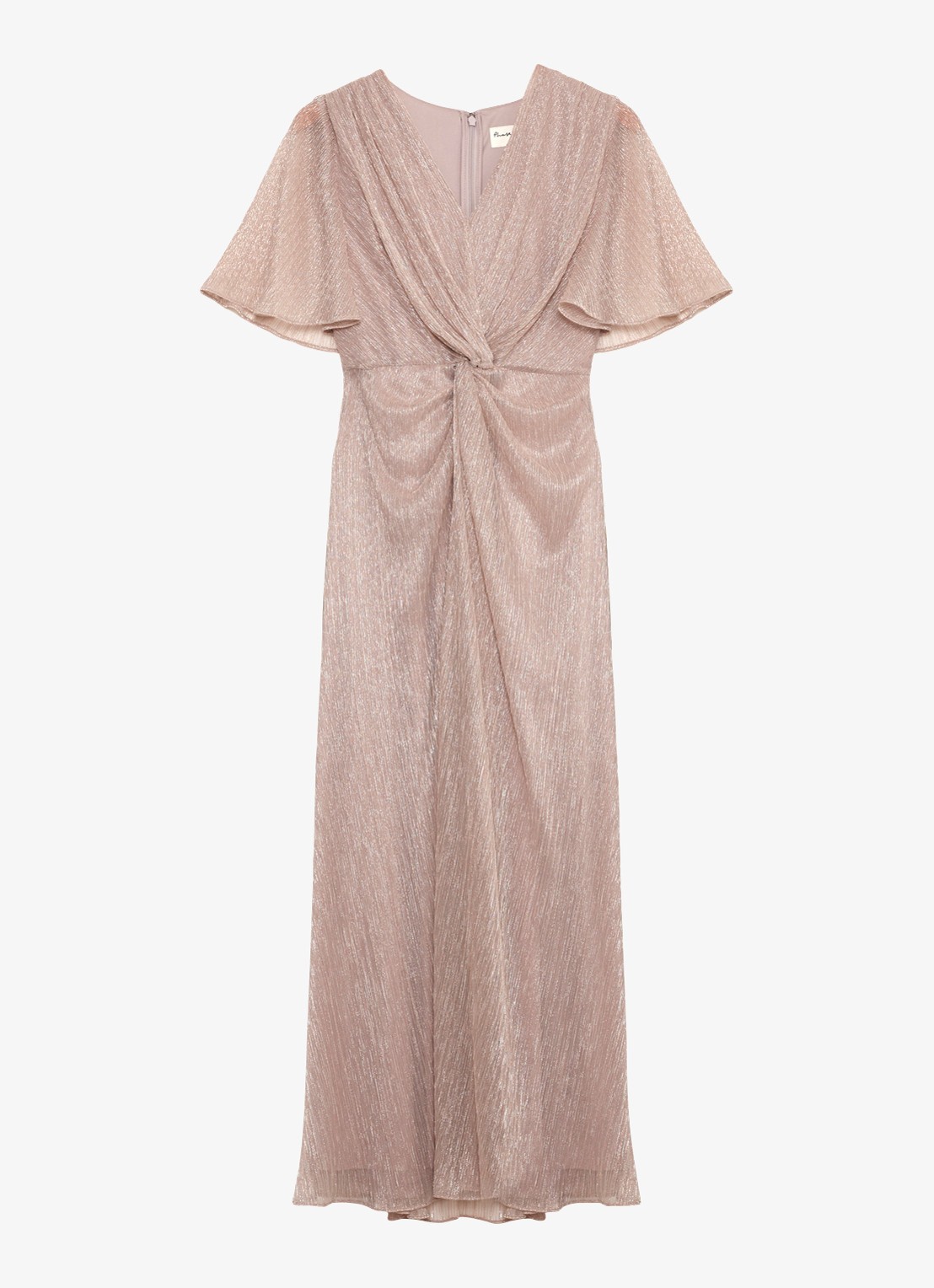Phase Eight Dorinda maxi jurk met lurex - voorkant 2 oudroze