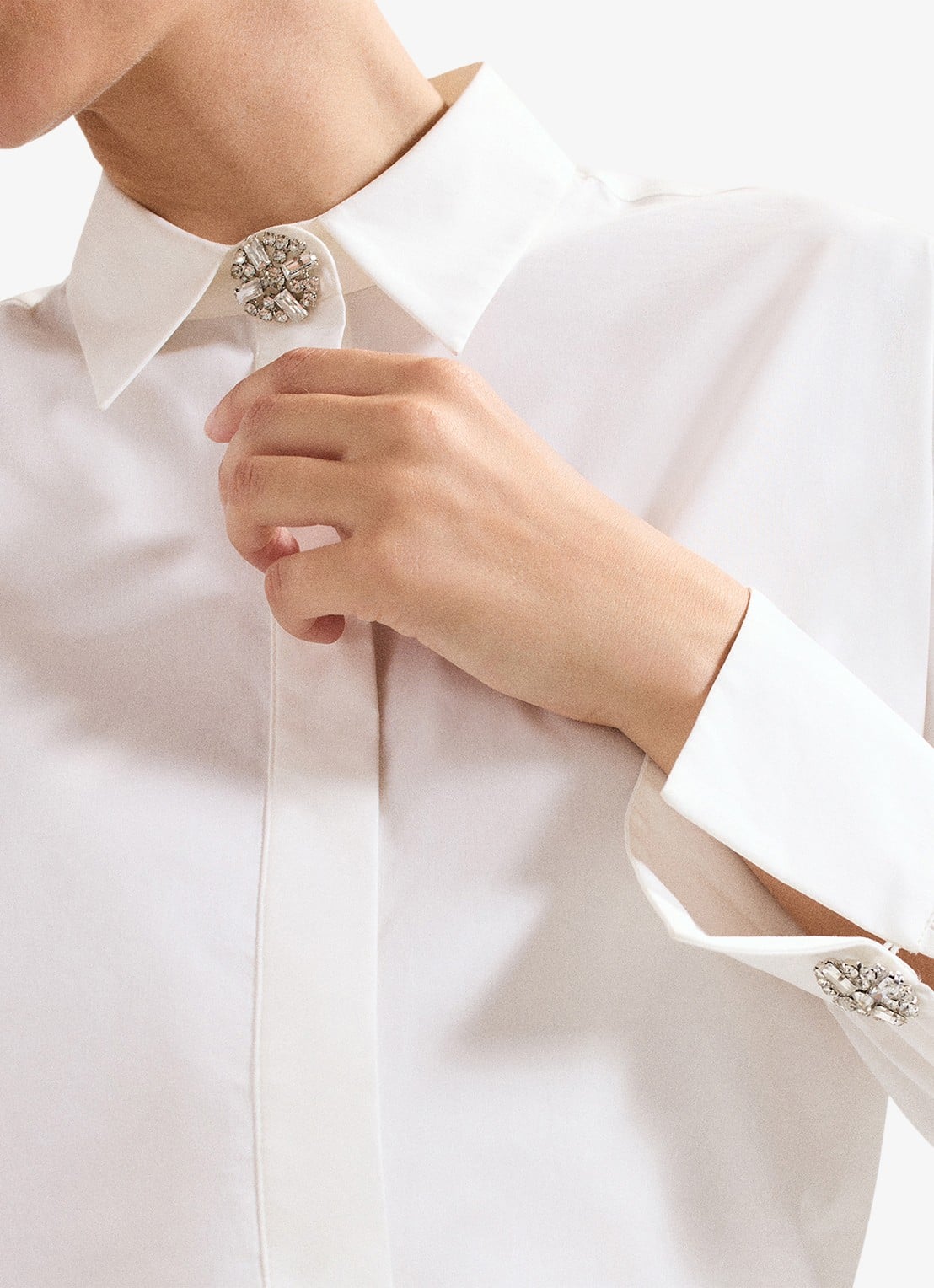 Phase Eight Dorothy blouse met strass - detail 2 wit