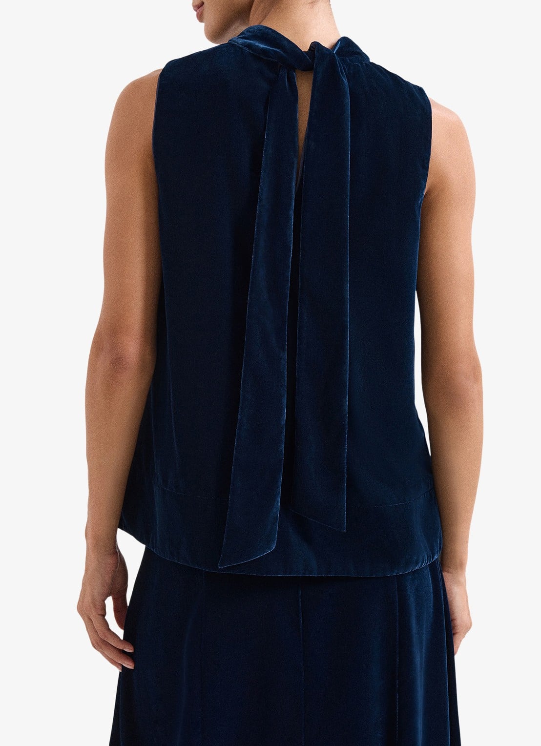 Phase Eight Eilish top van fluweel - achterkant 3 blauw