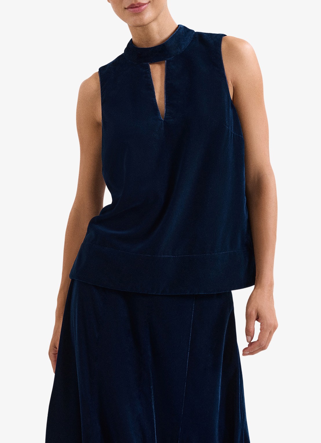 Phase Eight Eilish top van fluweel - detail 4 blauw