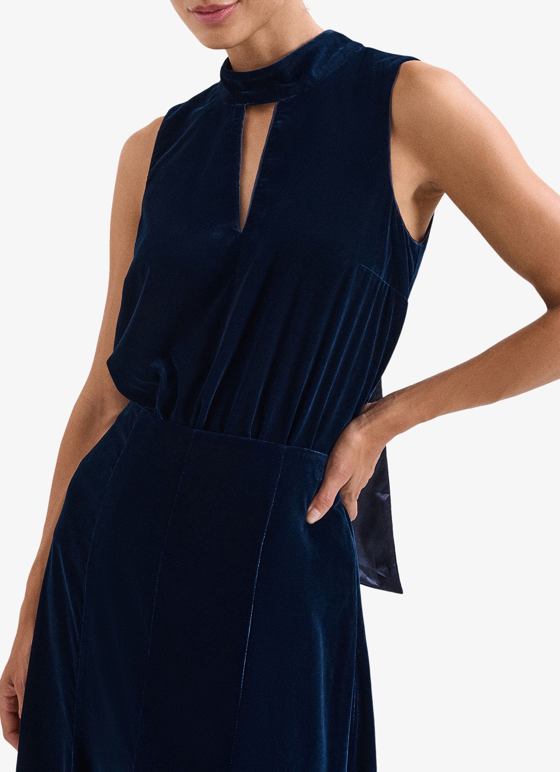 Phase Eight Eilish top van fluweel - detail 6 blauw