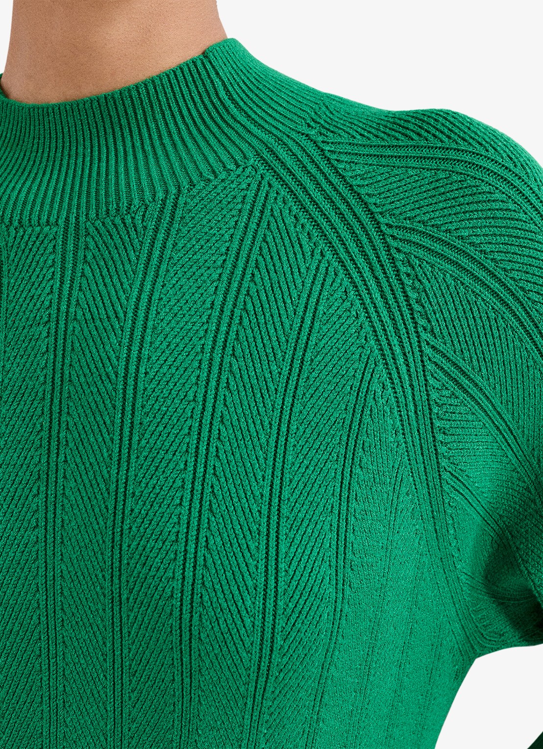 Phase Eight Eleana grofgebreide midi trui-jurk met vleermuismouw - detail 6 groen