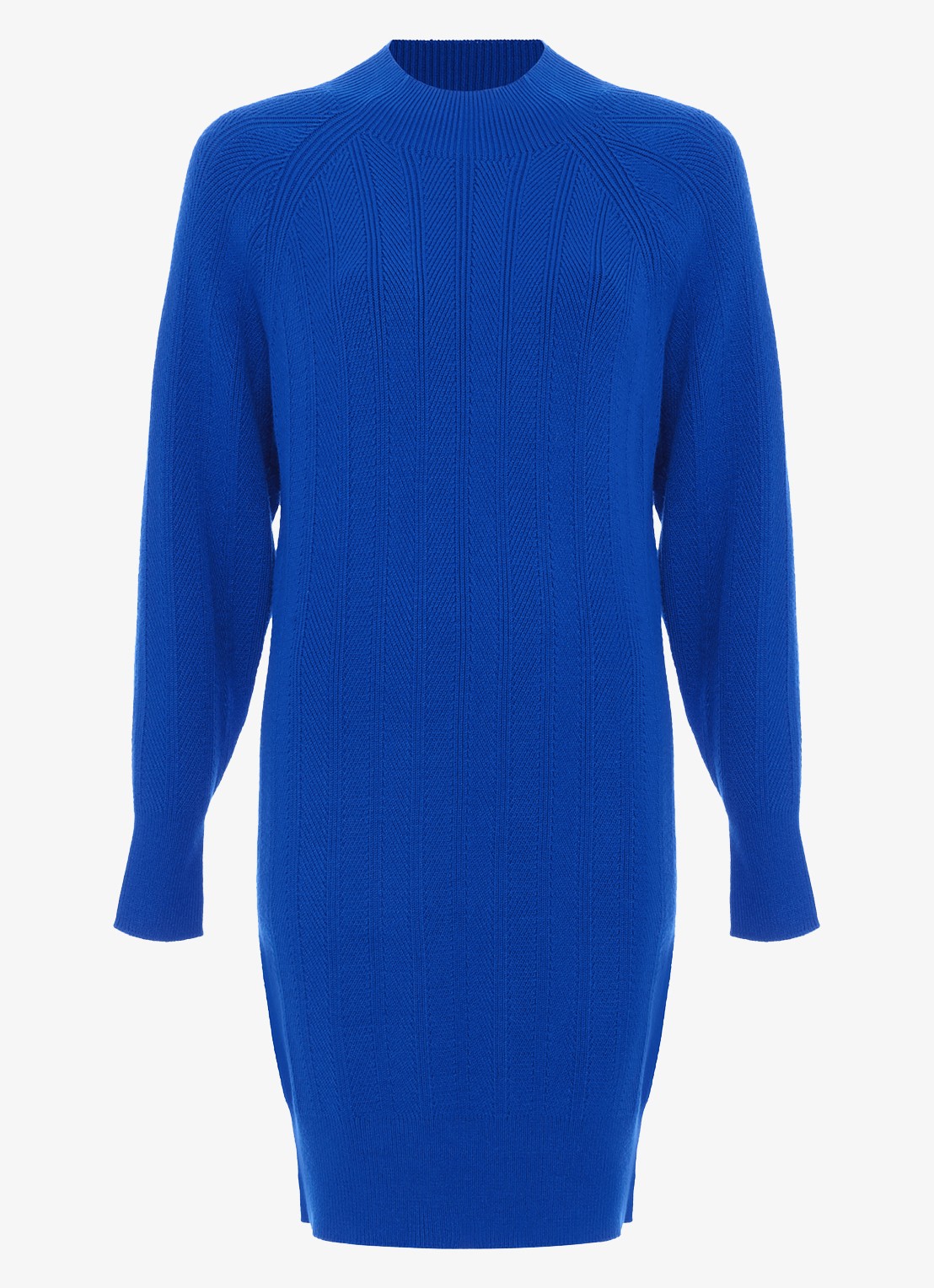 Phase Eight Eleana grofgebreide midi trui-jurk met vleermuismouw - voorkant 2 donkerblauw