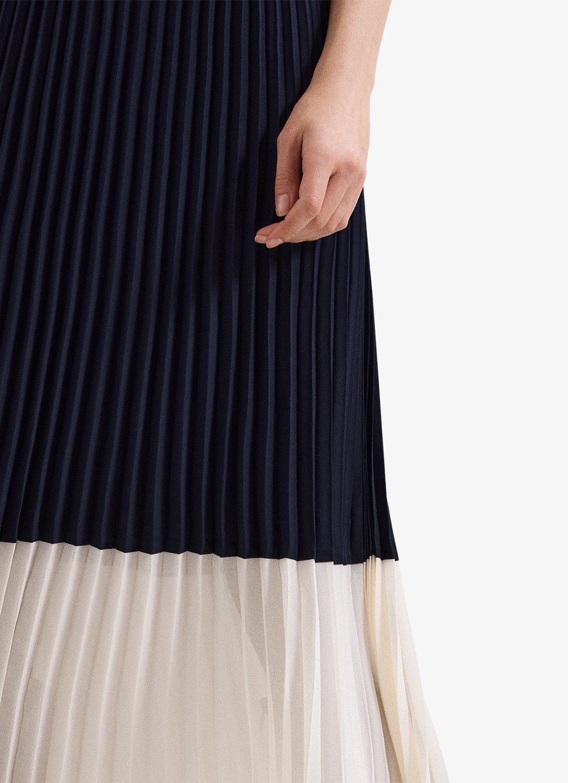 Phase Eight Eleanor midi rok met plooien - detail 5 donkerblauw